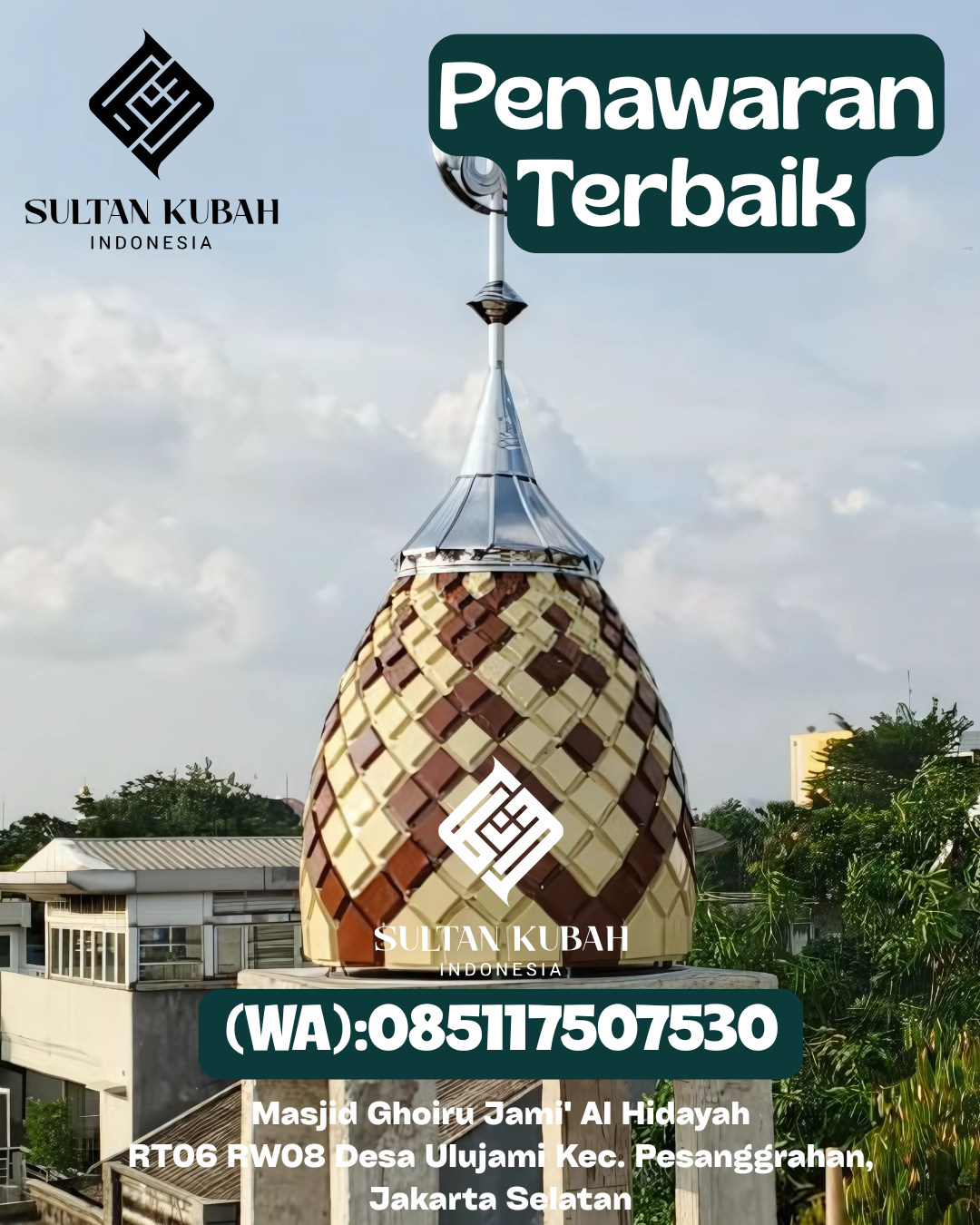 Penjual Kubah Masjid Galvalum Tahan Segala Cuaca 085117507530 Kabupaten Kuantan Singingi