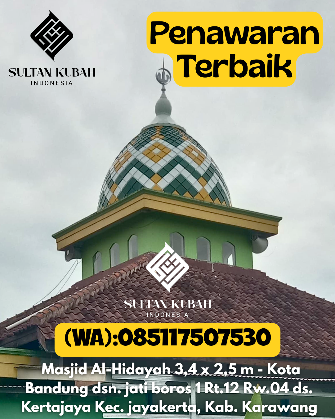 Kubah Masjid Galvalum Premium Garansi 5 Tahun 085117507530 Papalang – Kab Mamuju