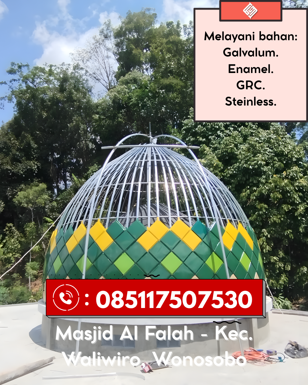 Kubah Masjid Terjangkau Kualitas Premium Tahan Lama 085117507530 Walenrang Timur – Luwu