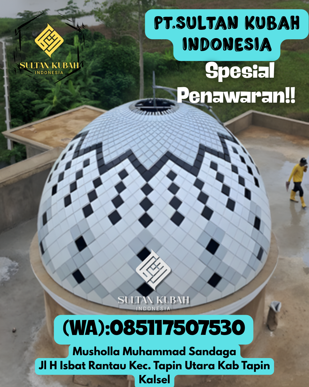 kubah masjid galvalum kuat dan indah, 085117507530.Tapango – Kab. Polewali Mandar