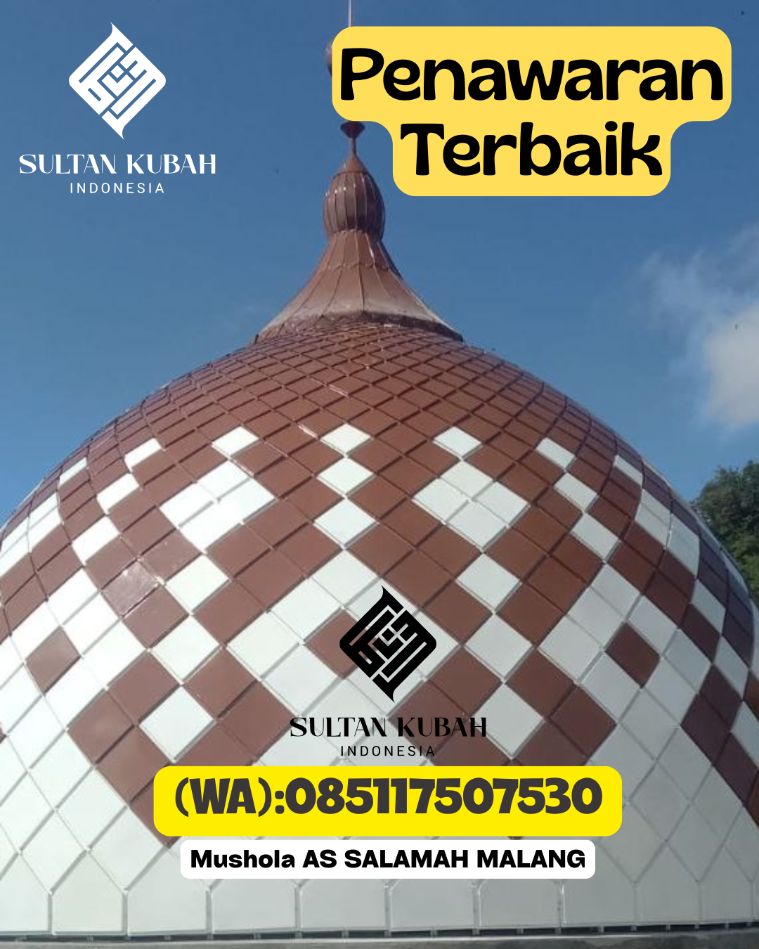 Kubah Masjid Galvalum Berkualitas Tinggi 085117507530 Kabupaten Indragiri Hilir