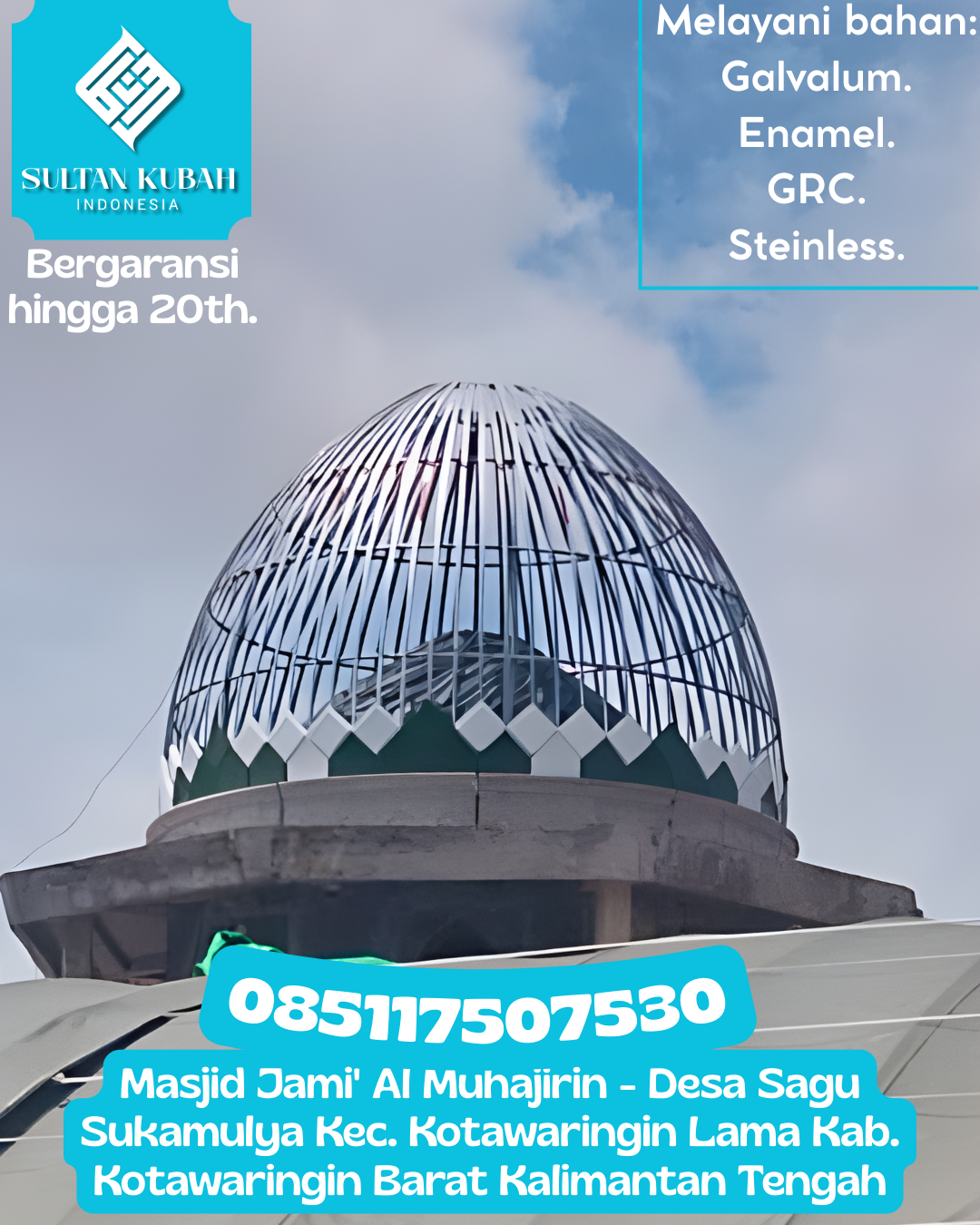 Kubah Masjid Berkualitas Tinggi Garansi Resmi Harga Terjangkau 085117507530 Genteng — Kab. Banyuwangi