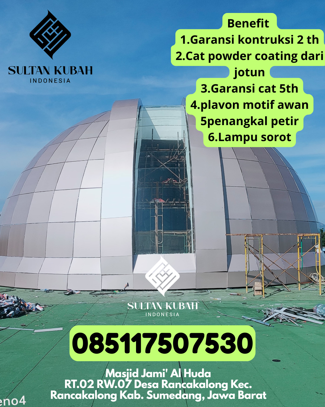 Penjual Kubah Masjid Galvalum Ringan & Berkualitas 085117507530 Bontotiro – Bulukumba