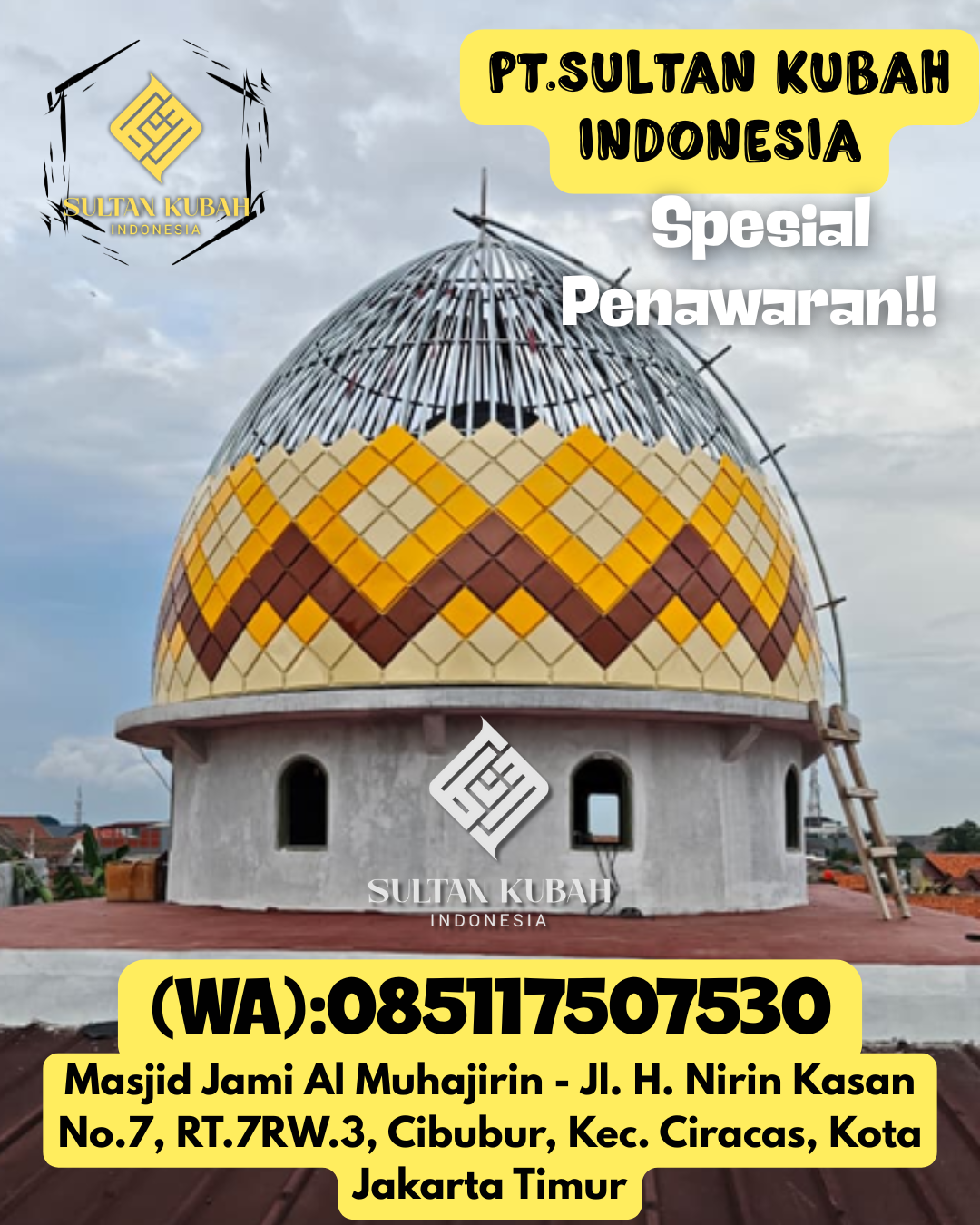 Kubah Masjid Modern Berkualitas Tinggi dan Tahan Segala Cuaca 085117507530 Banjar Agung — Kab. Tulang Bawang