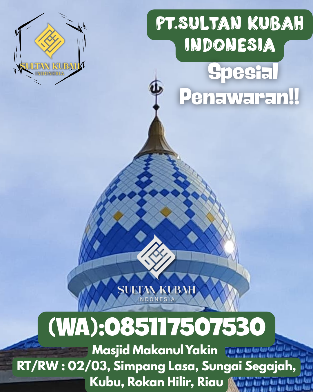 Kubah masjid galvalum kuat dan awet, berg aransi, 085117507530.Bancak — Kabupaten Semarang