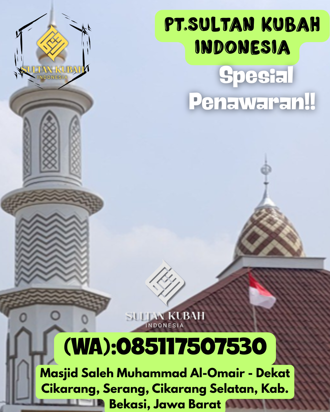 Kubah masjid galvalum kuat dan awet, berg aransi, 085117507530.Darussalam – Kab. Aceh Besar