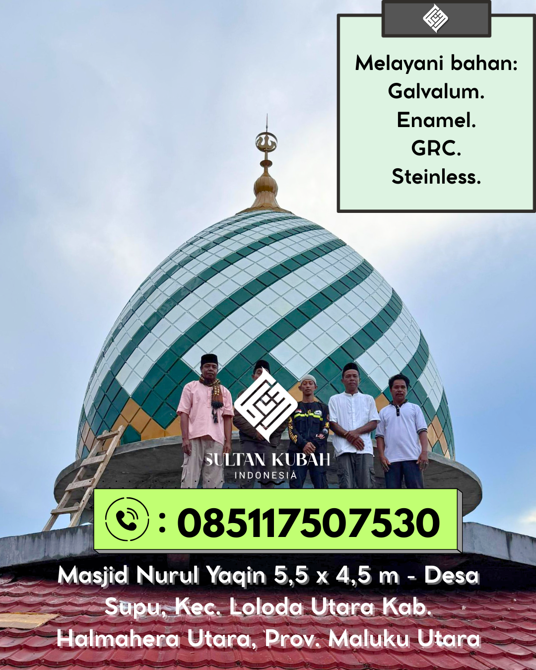 Kubah Masjid Modern Desain Elegan Kualitas Premium Bergaransi 085117507530 Bolaang – Kabupaten Bolaang Mongondow