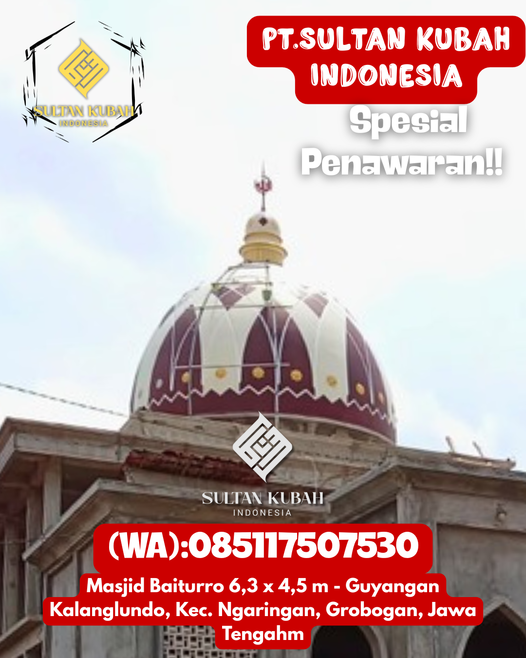 Penjual Kubah Masjid GRC Kualitas Terbaik Bergaransi 085117507530 Tualang – Kabupaten Siak