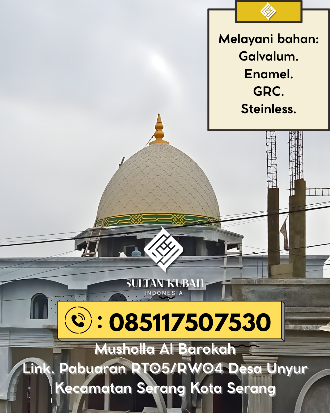Kubah Masjid GRC Harga Pabrik Kualitas Tinggi dan Garansi 085117507530 Bareng – Kabupaten Jombang