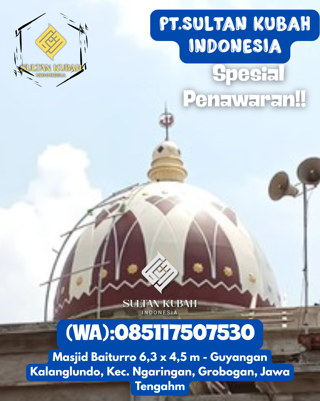 Kubah Masjid GRC Harga Pabrik Kualitas Tinggi dan Garansi 085117507530 Sungai Mandau – Kabupaten Siak