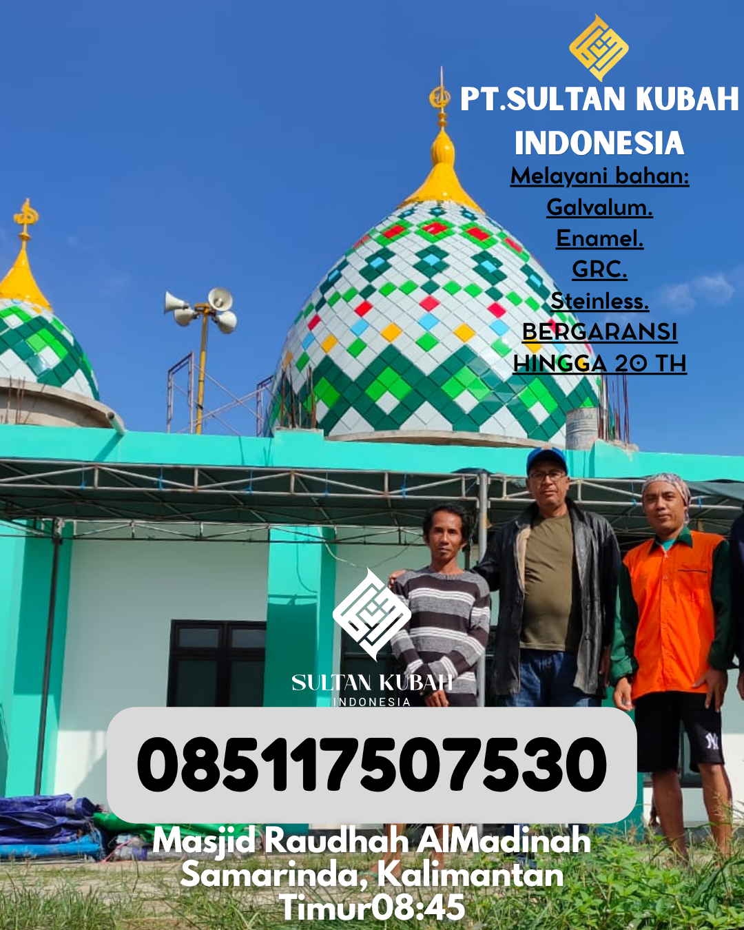PABRIK KUBAH MASJID BERKUALITAS DI KEC Pasangkayu, KAB Pasangkayu (WA: 085117507530)