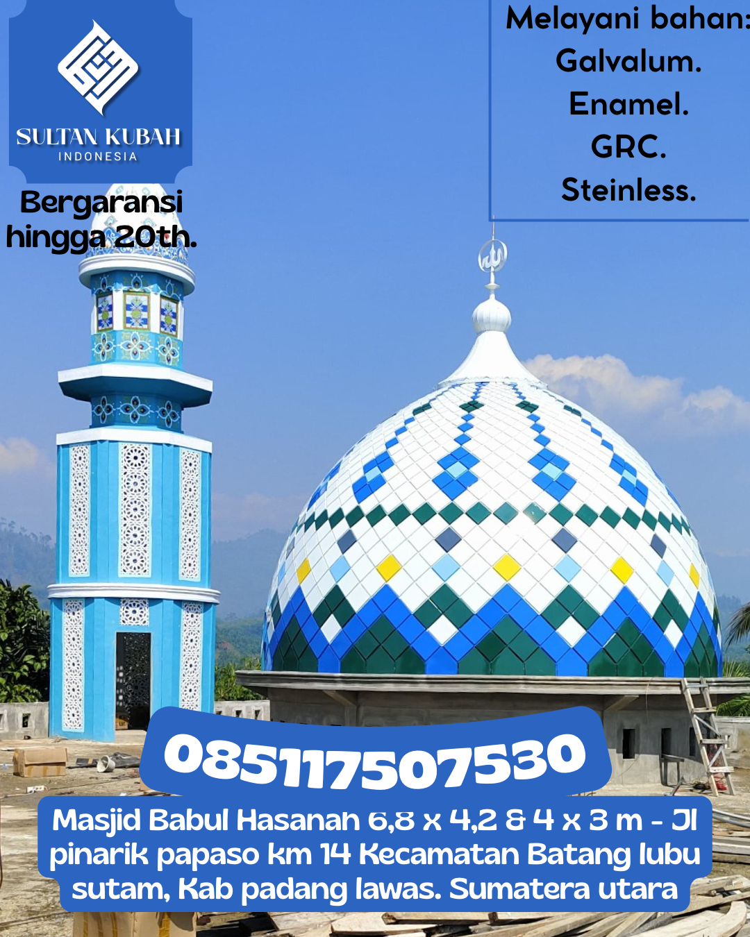 Kubah Masjid Kuat Kokoh dan Awet untuk Penggunaan Jangka Panjang 085117507530 Winongan — Kab. Pasuruan