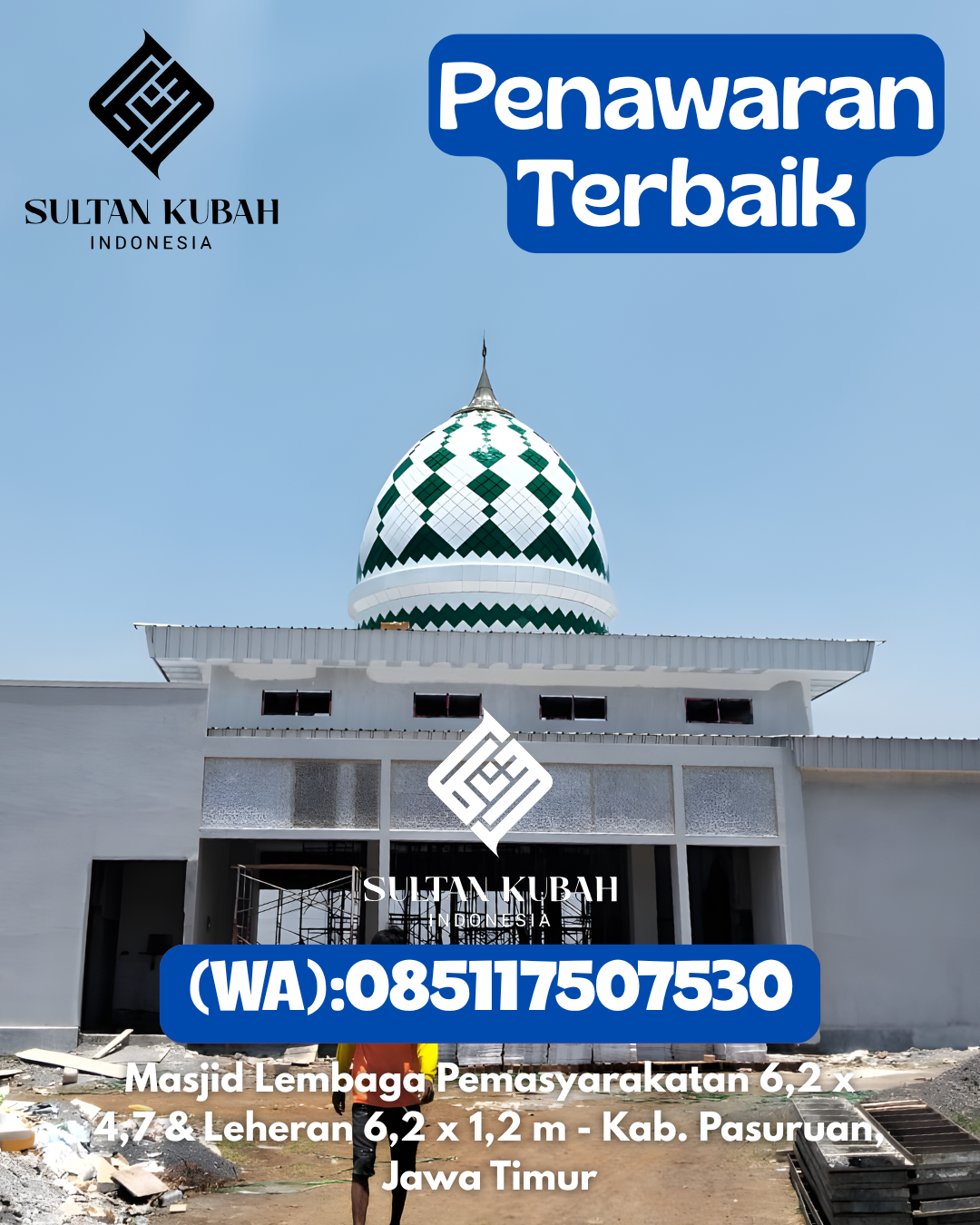Kubah Masjid Galvalum Garansi Cat 5 Tahun 085117507530 Kota Sibolga
