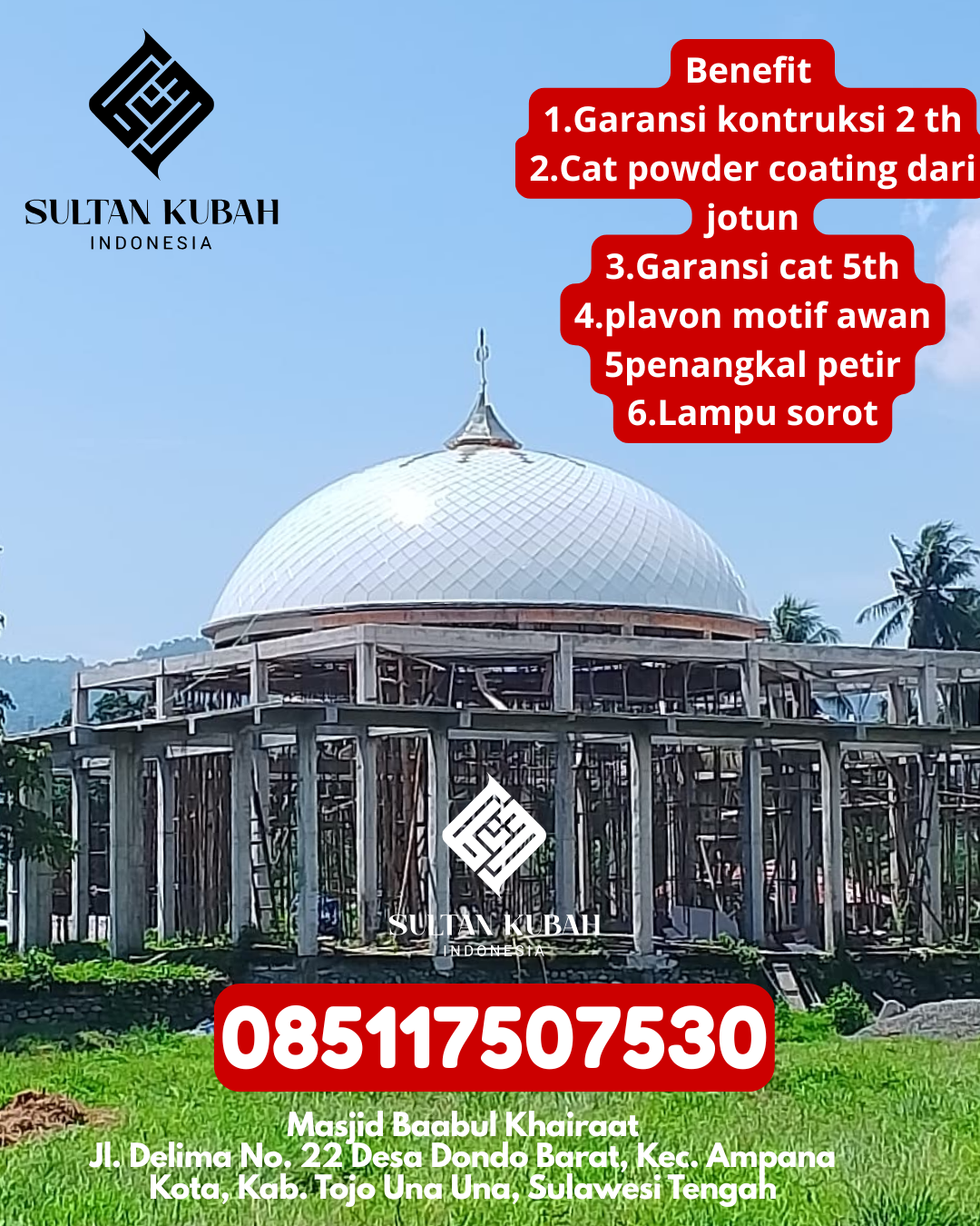 Kubah Masjid Galvalum Anti Bocor Bergaransi 085117507530 Bulukumpa – Bulukumba