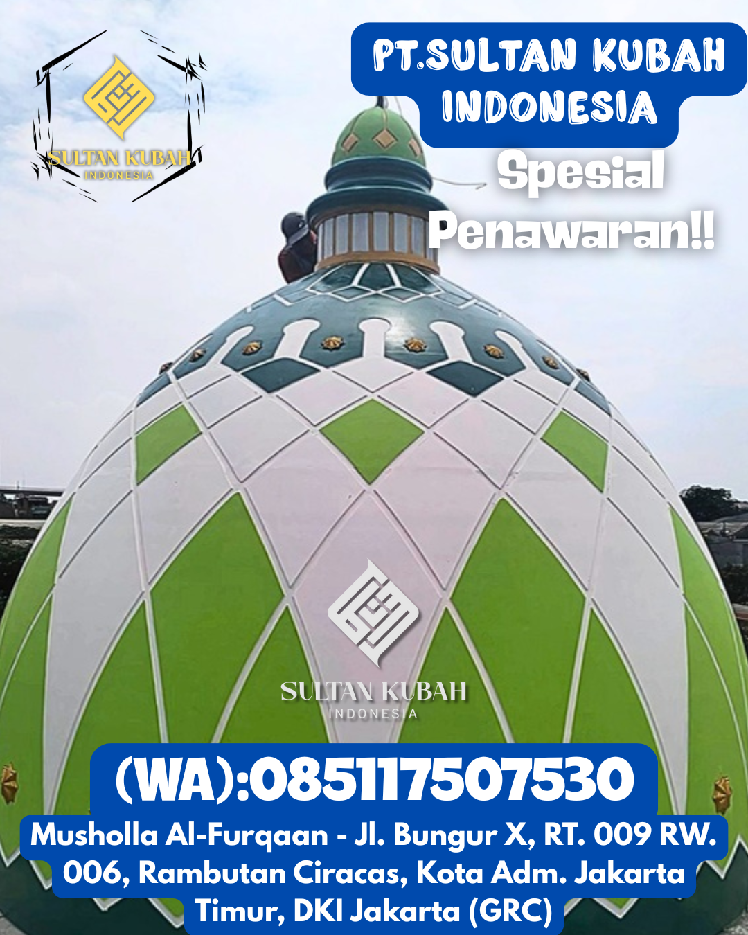 Penjual Kubah Masjid GRC Garansi Resmi dan Kualitas Bagus 085117507530 Sekayu – Kabupaten Musi Banyuasin