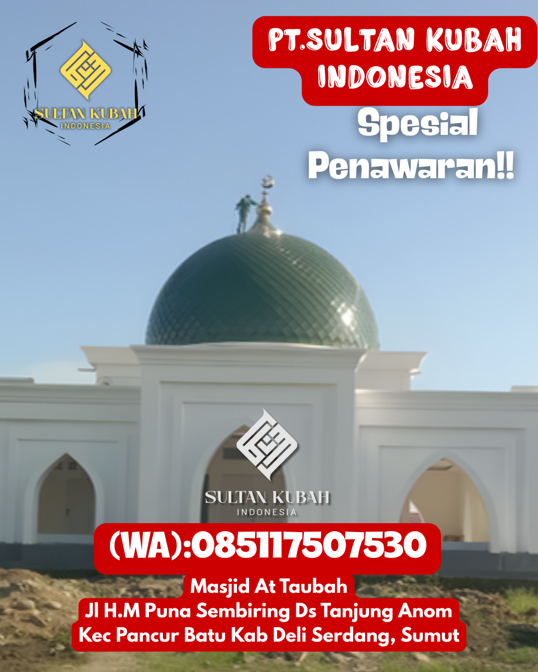 Kubah masjid galvalum berkualitas dan terjamin, 085117507530.Dampalang – Kab. Polewali Mandar