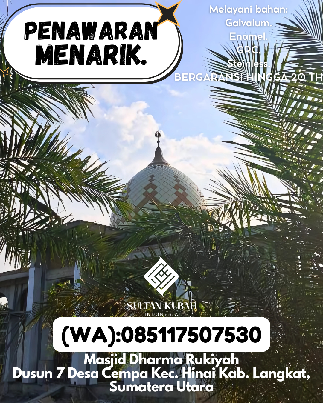 PUSAT KUBAH MASJID GARANSI RESMI DI KEC Wara Timur, KOTA Palopo (WA: 085117507530)