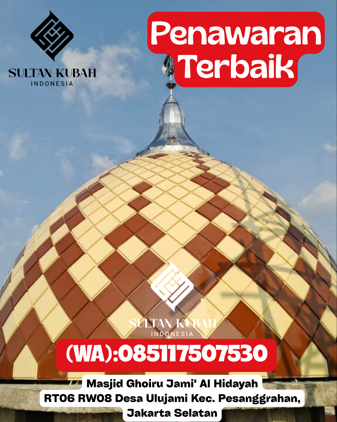 Kubah Masjid Galvalum Garansi Resmi 085117507530 Kabupaten Kampar