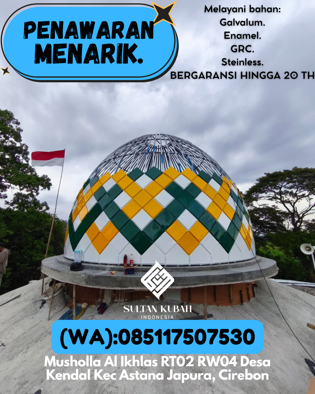 KUBAH MASJID HARGA TERJANGKAU DI KEC Trenggalek, KAB Trenggalek (WA: 085117507530)