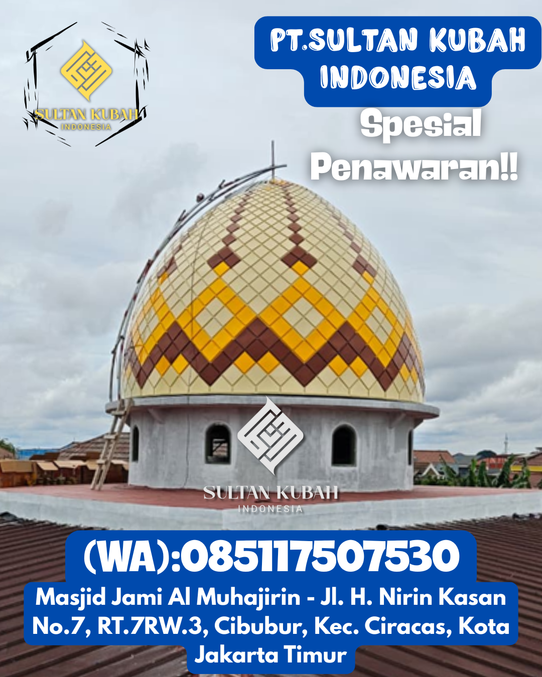 Kubah Masjid Terjangkau Kualitas Premium Tahan Lama 085117507530 Tanjung Lago — Kab. Banyuasin