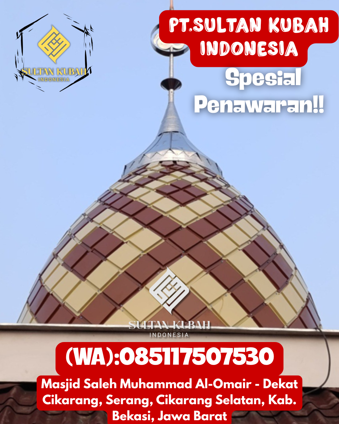 Kubah masjid galvalum berkualitas dan terjamin, 085117507530.Indrapuri – Kab. Aceh Besar