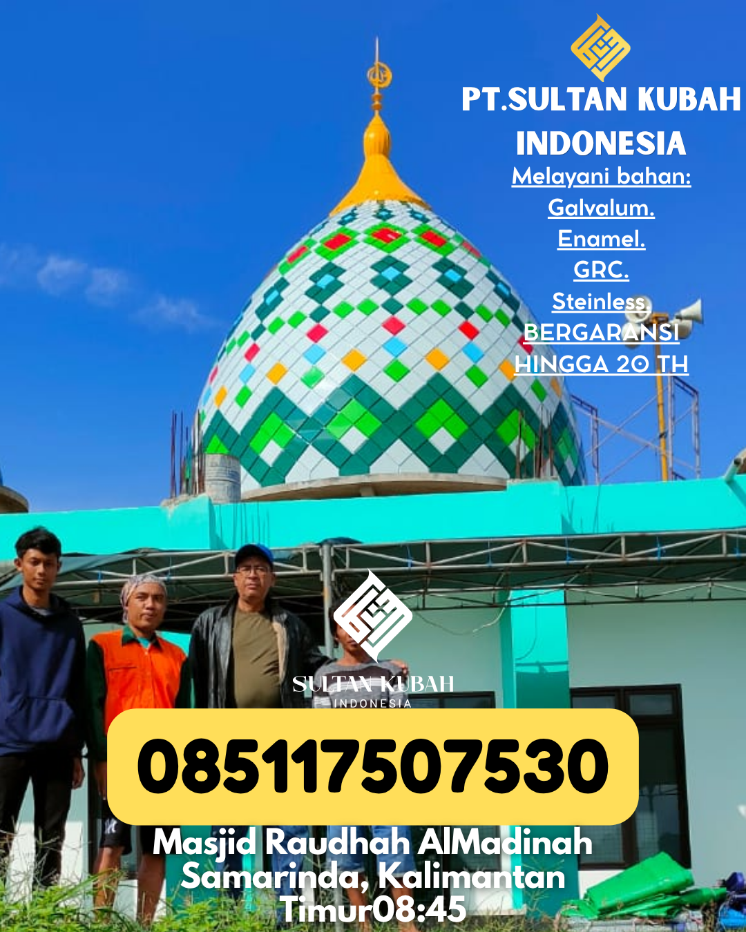 JUAL KUBAH MASJID BERGARANSI DI KEC Polewali, KAB Polewali Mandar (WA: 085117507530)