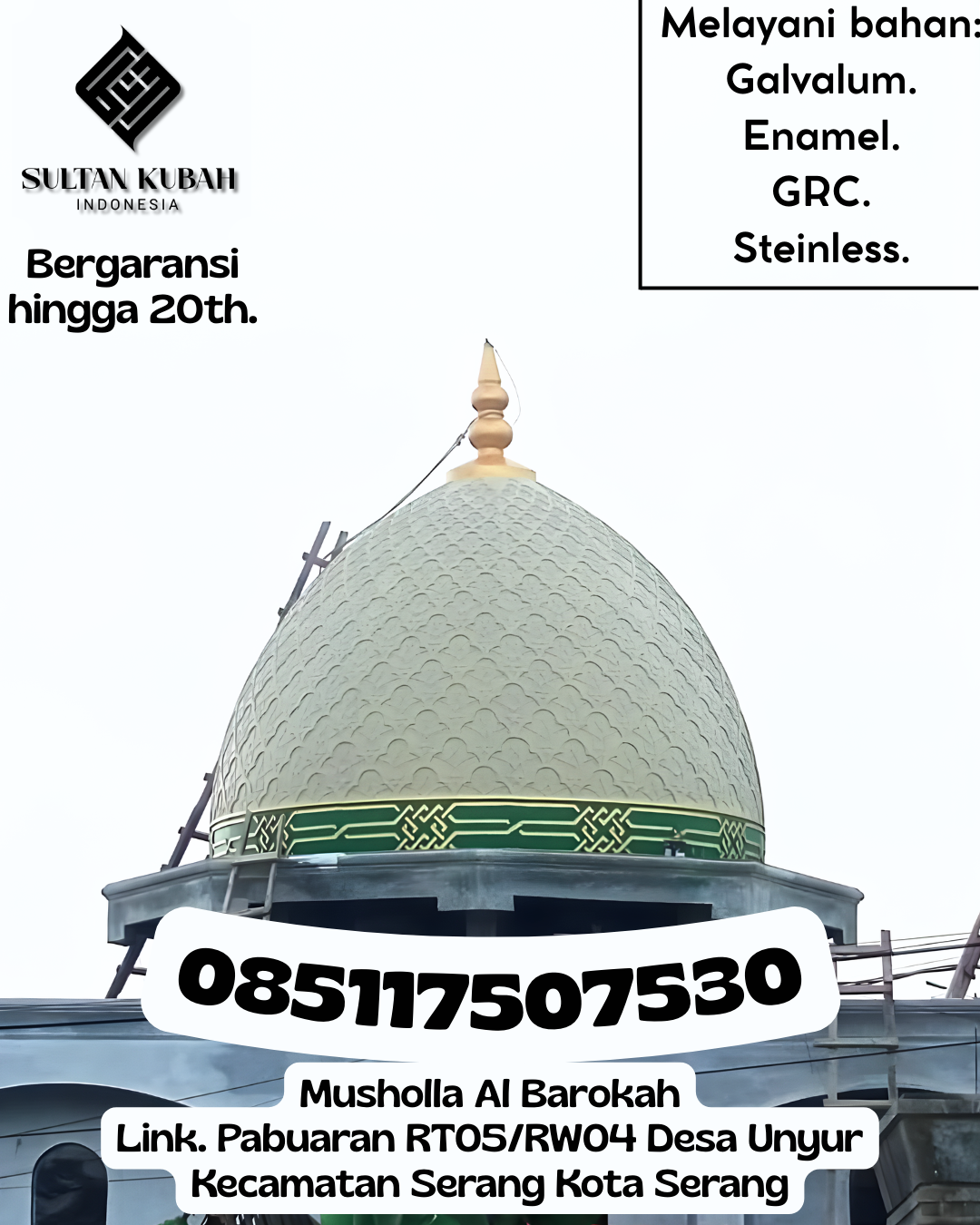 Kubah Masjid GRC Kualitas Premium dan Bergaransi 085117507530 Takisung – Kabupaten Tanah Laut