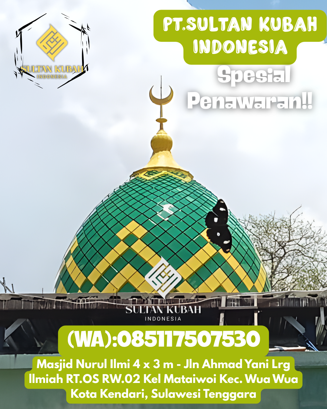 Kubah masjid galvalum kuat dan awet, berg aransi, 085117507530.Gunung Tabur – Kabupaten Berau