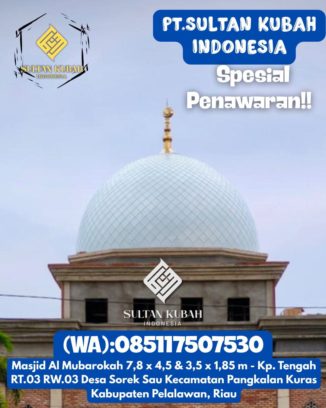 Kubah masjid galvalum mutu unggulan plus garansi, 085117507530.Kubah masjid galvalum mutu unggulan plus garansi, 085117507530.