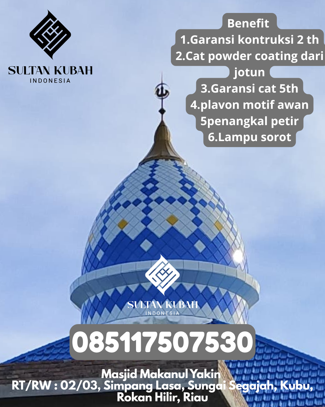 Kubah Masjid Galvalum Kualitas Premium 085117507530 Ujung Bulu – Bulukumba