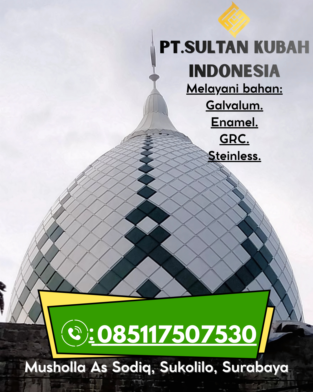 Kubah Masjid Modern & Elegan Garansi 085117507530 Gunung Tabur – Berau