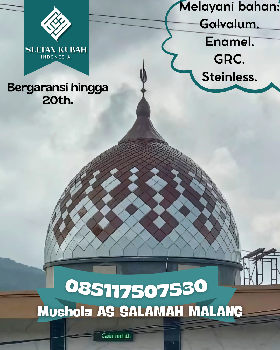 Kubah Masjid Berkualitas Tinggi Garansi Resmi Harga Terjangkau 085117507530 Parenggean — Kab. Kotawaringin Timur