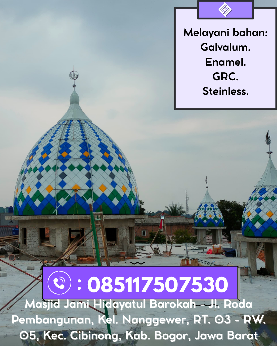 Kubah Masjid Kuat Awet Tahan Lama Cocok Untuk Bangunan Masjid 085117507530 Lempuing – Ogan Komering Ilir