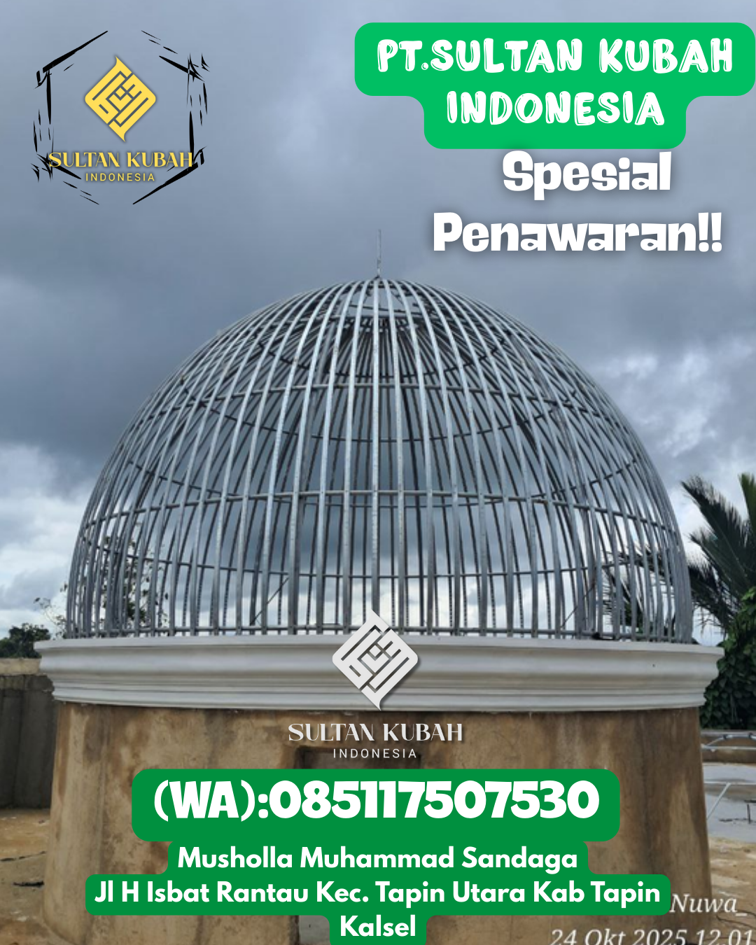 Kubah masjid galvalum kualitas terbaik berg aransi, 085117507530.Balinggi – Kab. Parigi Moutong