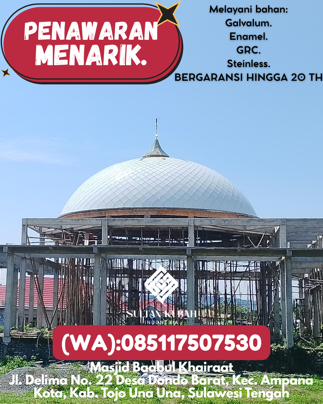 PABRIK KUBAH MASJID MODERN DI KEC Arjawinangun, KAB Cirebon (WA: 085117507530)