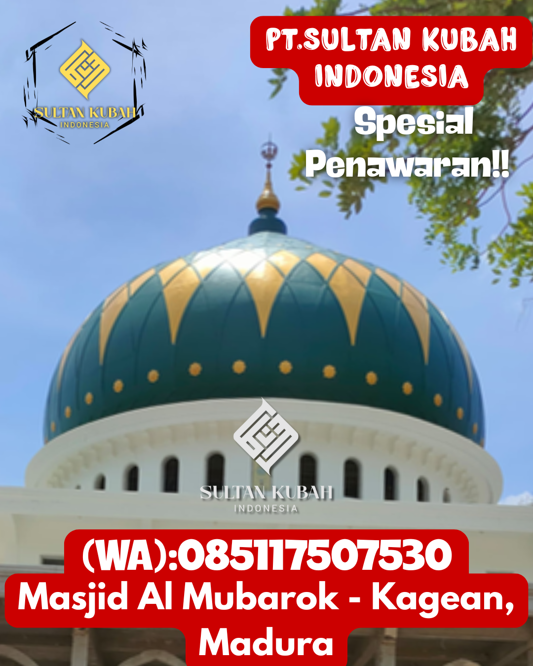 Kubah Masjid GRC Anti Retak Tahan Cuaca Kualitas Garansi 085117507530 Terbanggi Besar – Kabupaten Lampung Tengah