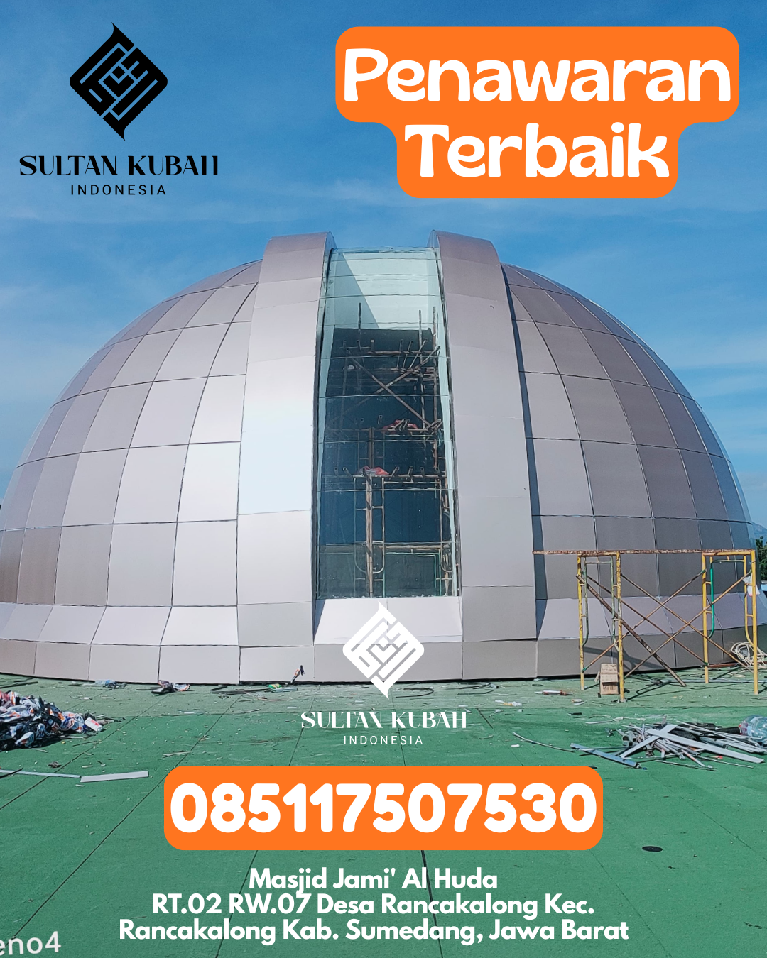 Penjual Kubah Masjid Galvalum Ringan & Berkualitas 085117507530 Kerumutan – Kabupaten Pelalawan