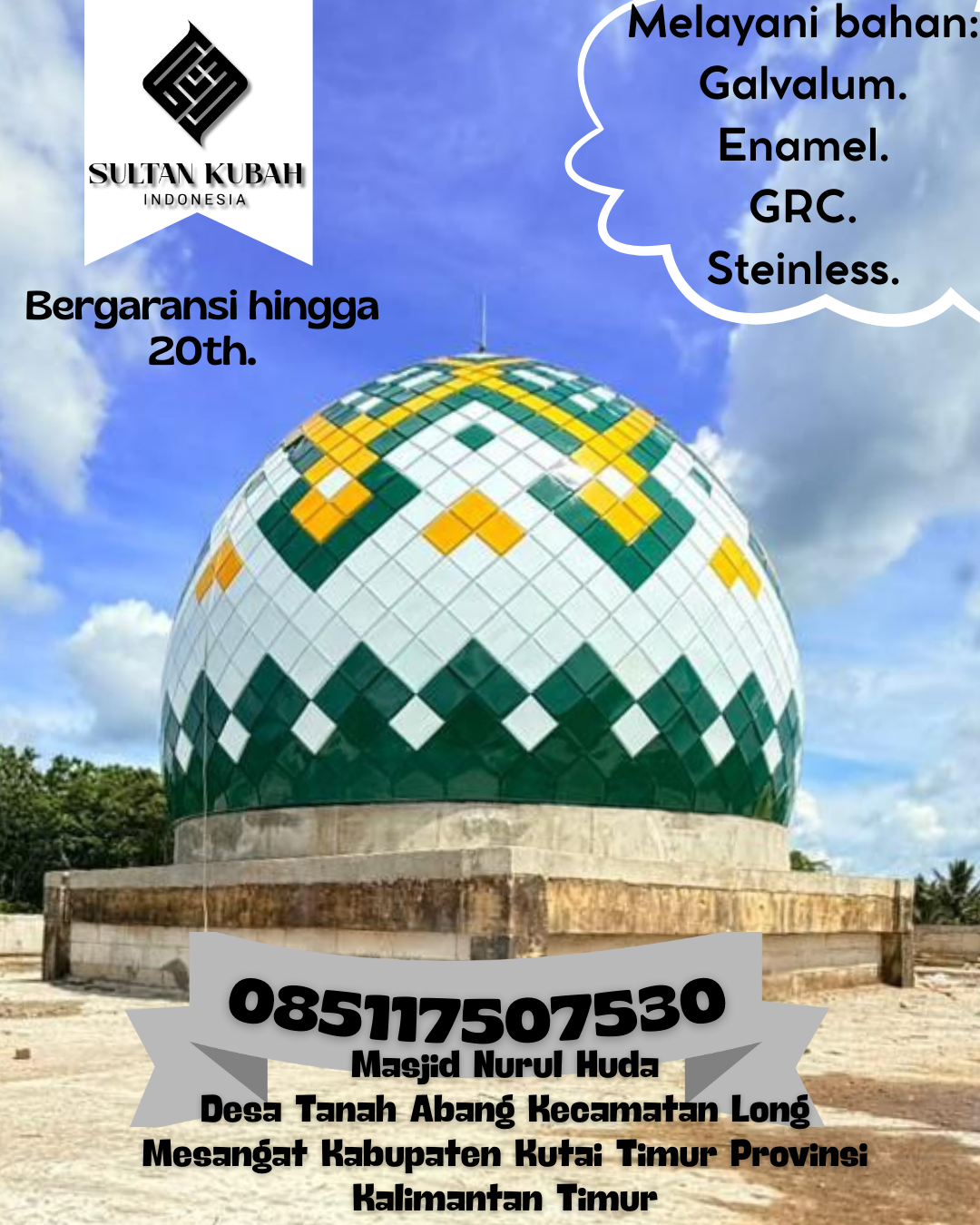 Kubah Masjid Modern Desain Elegan Kualitas Premium Bergaransi 085117507530 Pringsewu — Kab. Pringsewu