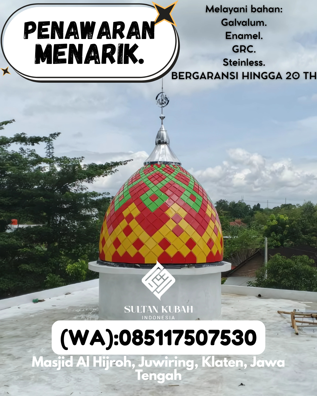 KUBAH MASJID HARGA TERJANGKAU DI KEC Cibinong, KAB Bogor (WA: 085117507530)