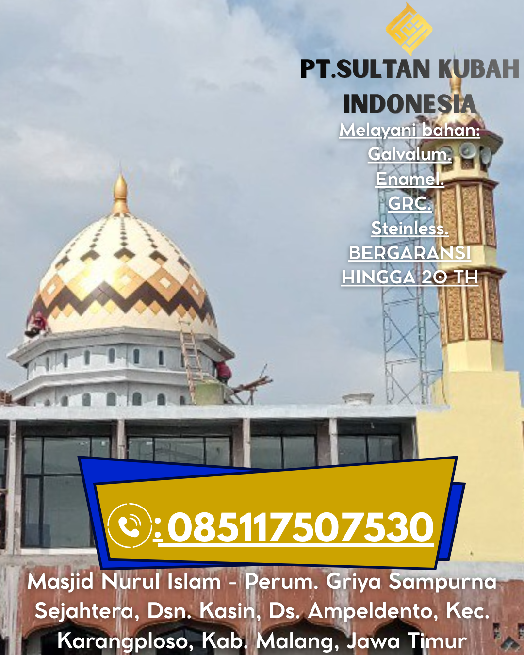 Termurah Kubah Masjid GRC Murah Tidak Murahan Kualitas Bergaransi 085117507530 Pamboang – Majene