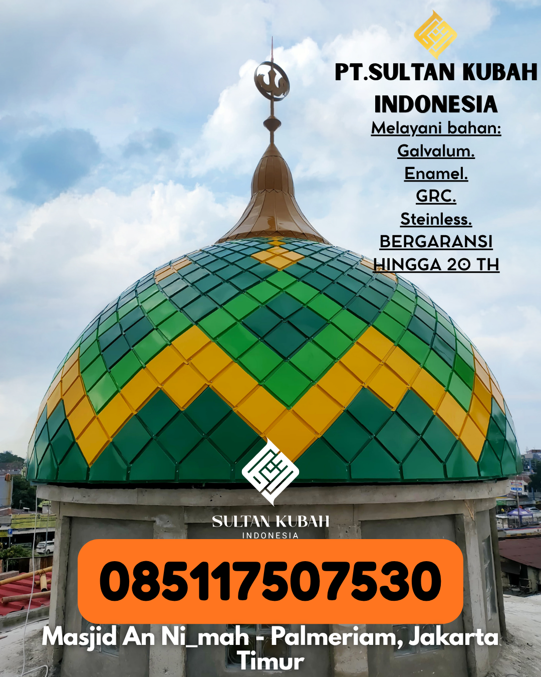 SPESIALIS KUBAH MASJID MODERN DI KEC Lasusua, KAB Kolaka Utara (WA: 085117507530)