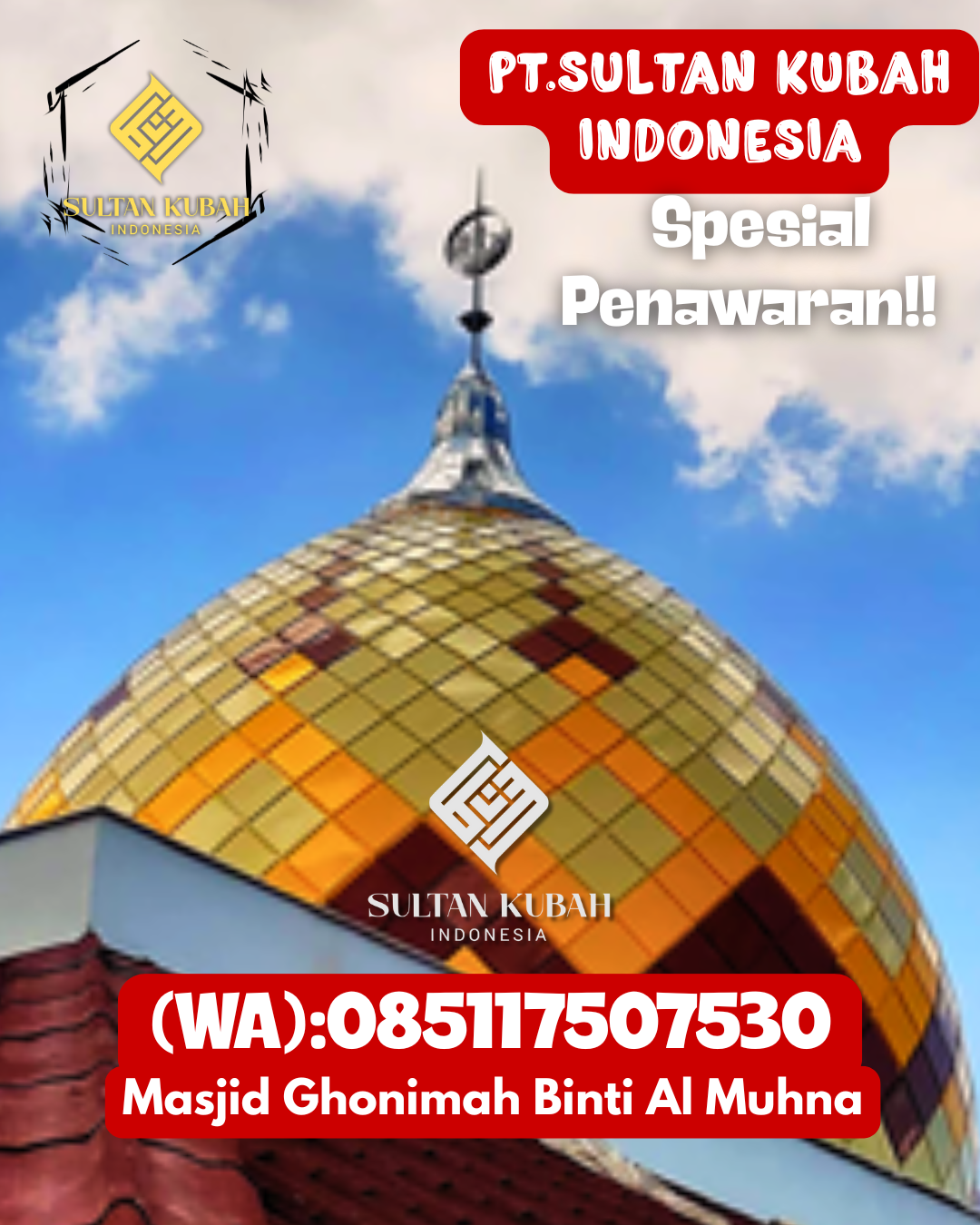 Kubah Masjid Berkualitas Terjamin dengan Garansi Hingga 5 Tahun 085117507530 Labuhan Haji Timur — Kab. Lombok Timur