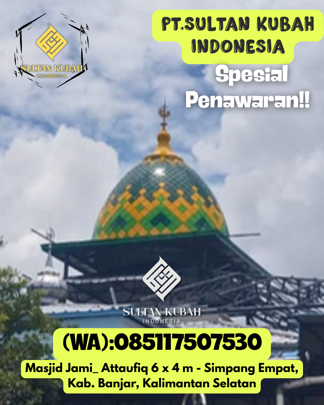 Kubah masjid galvalum rapi dan kokoh, 085117507530.Papalang – Kab. Mamuju