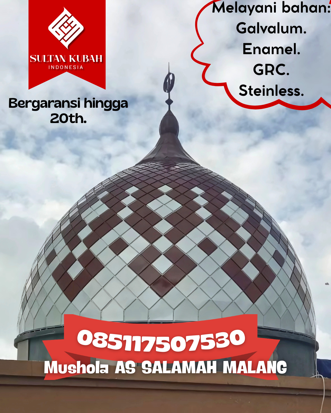 Kubah Masjid Premium Tahan Cuaca Awet Bertahun-Tahun 085117507530 Pulau Hanaut — Kab. Kotawaringin Timur