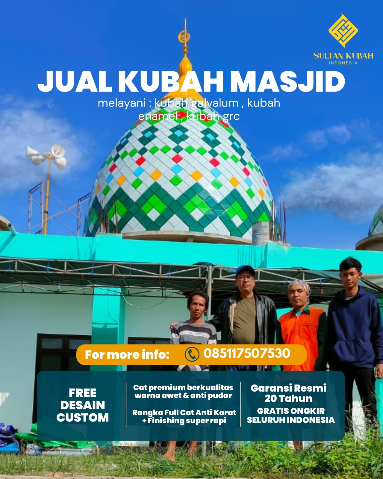 Kubah Masjid Tahan Lama dan Awet dengan Kualitas Terbaik 085117507530 - Barebbo, Bone