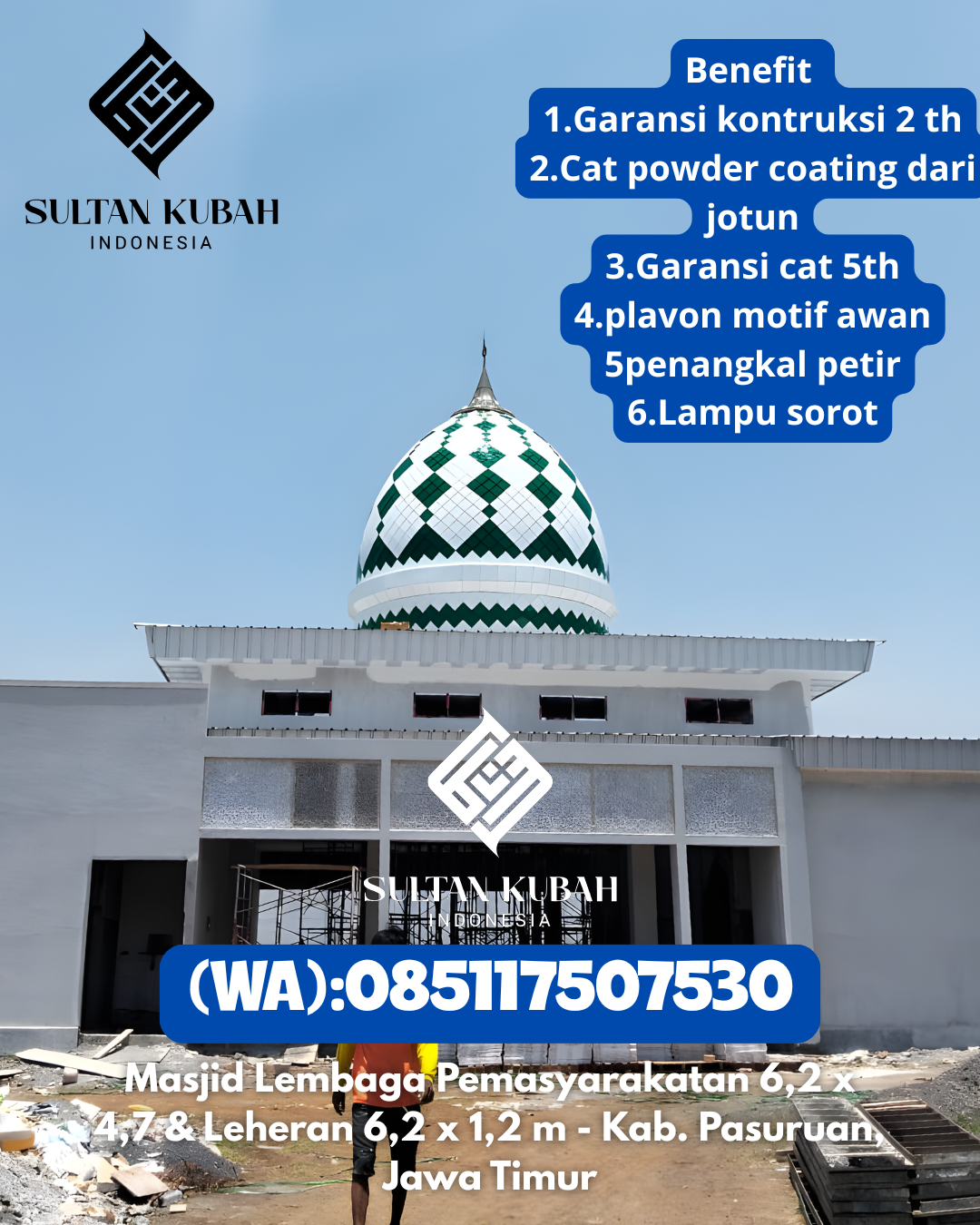 Penjual Kubah Masjid Galvalum Awet dan Kokoh 085117507530 Kemuning – Kota Palembang