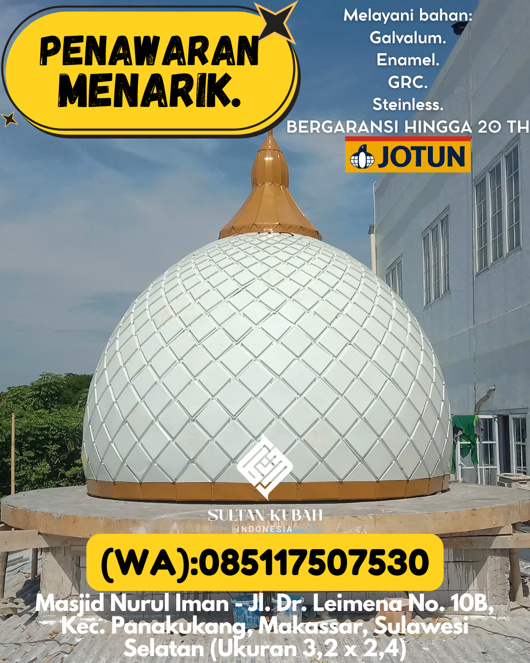 KUBAH MASJID EKSKLUSIF DI KEC Nganjuk Kota, KAB Nganjuk (WA: 085117507530)