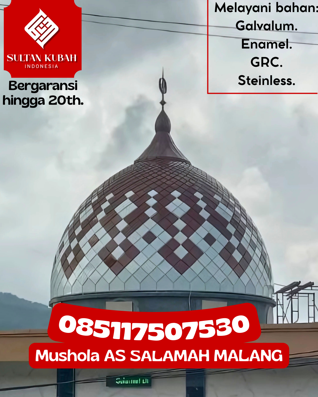 Kubah Masjid Berkualitas Tinggi Garansi Resmi Harga Terjangkau 085117507530 Sinar Peninjauan – Kabupaten Ogan Komering Ulu