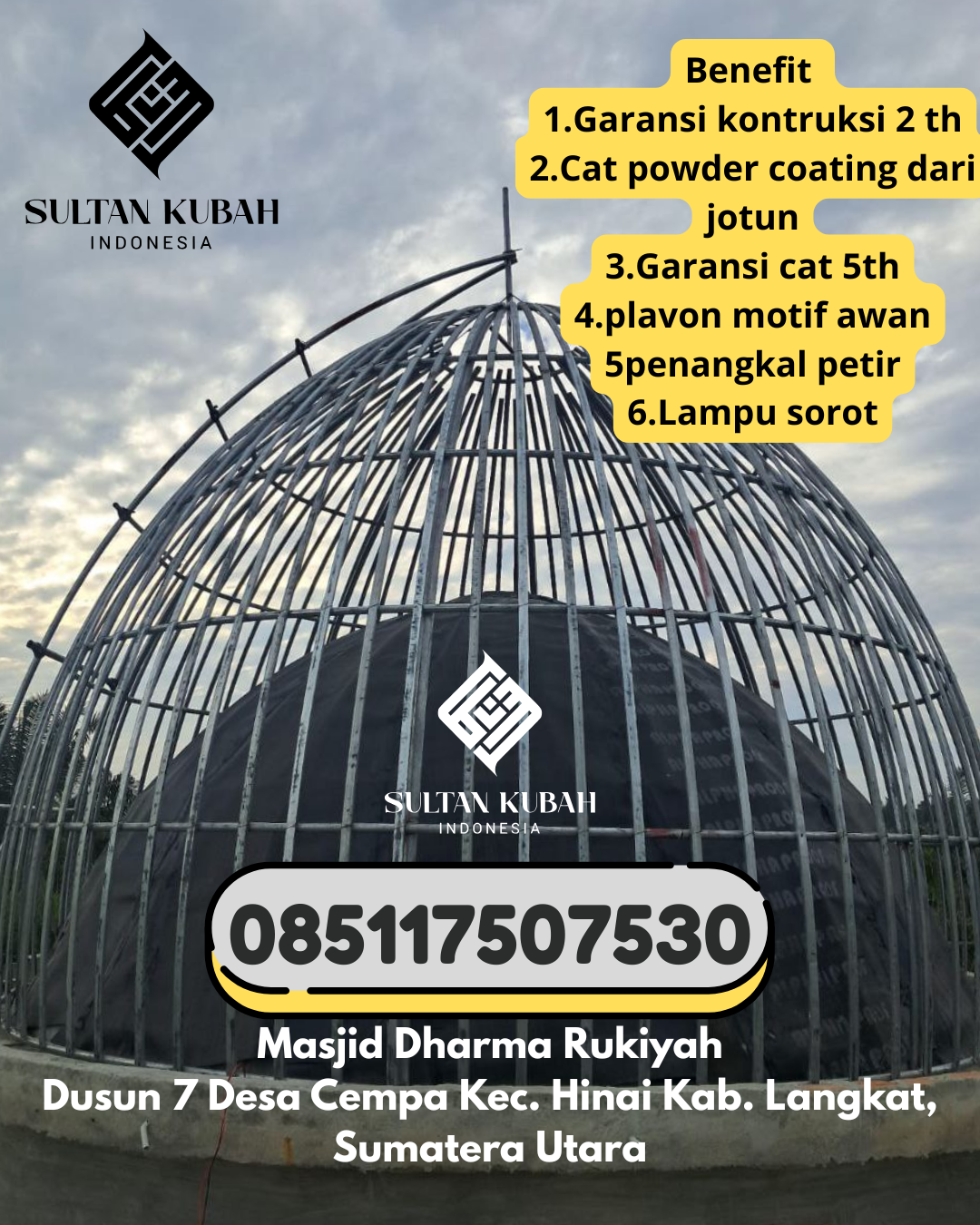 Kubah Masjid Galvalum Harga Kompetitif Garansi 085117507530 Garawangi – Kabupaten Kuningan