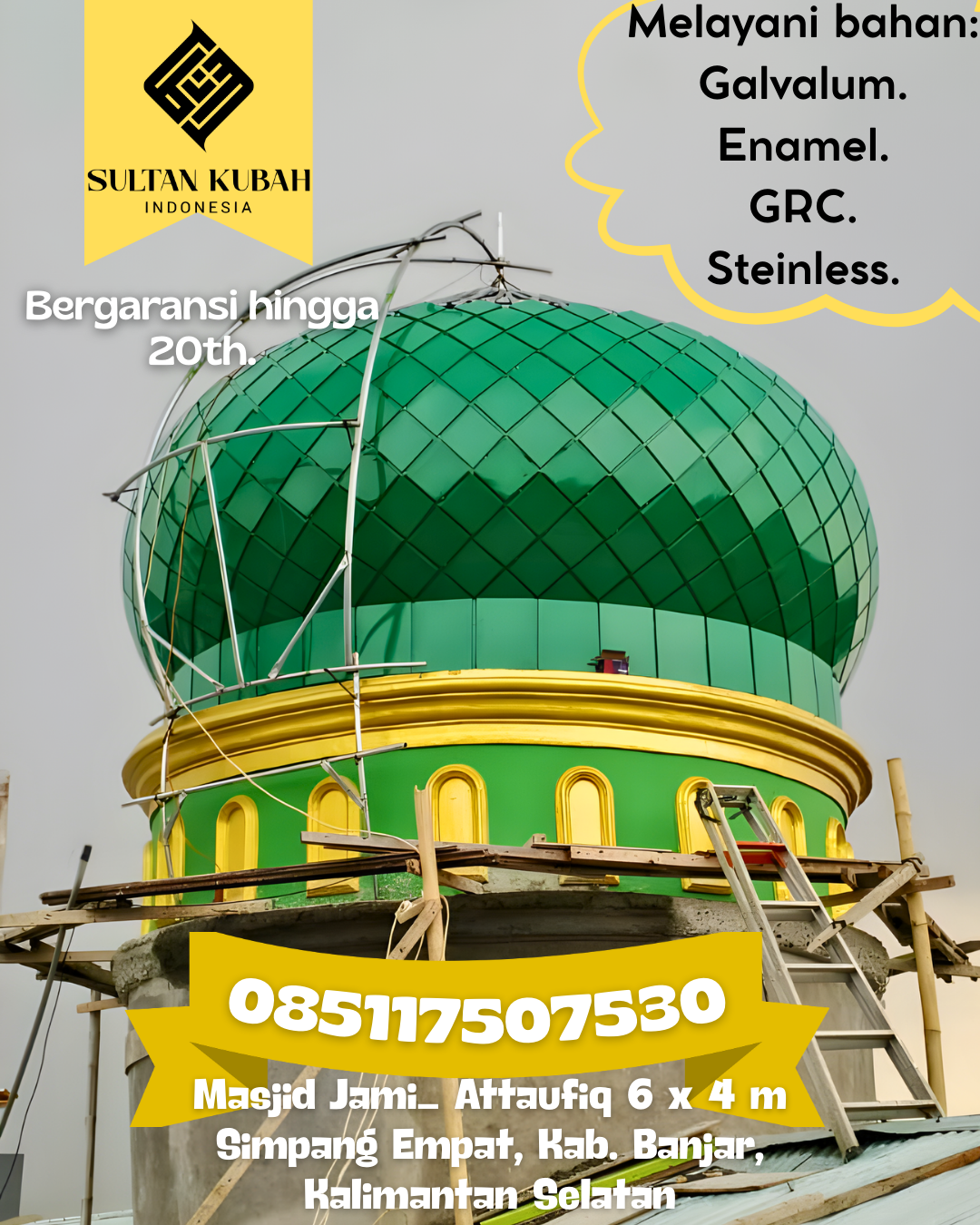 Kubah Masjid Modern Elegan Kualitas Premium Bergaransi 085117507530 Banjaran — Kab. Majalengka